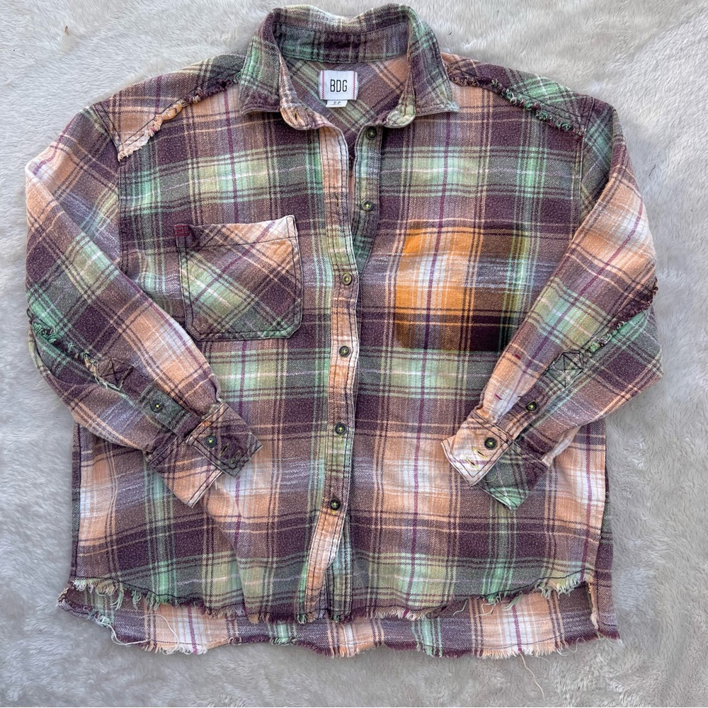 UO BDG Pastel Plaid Flannel